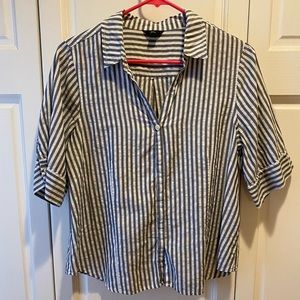 JCrew top - size small - grey/white stripe